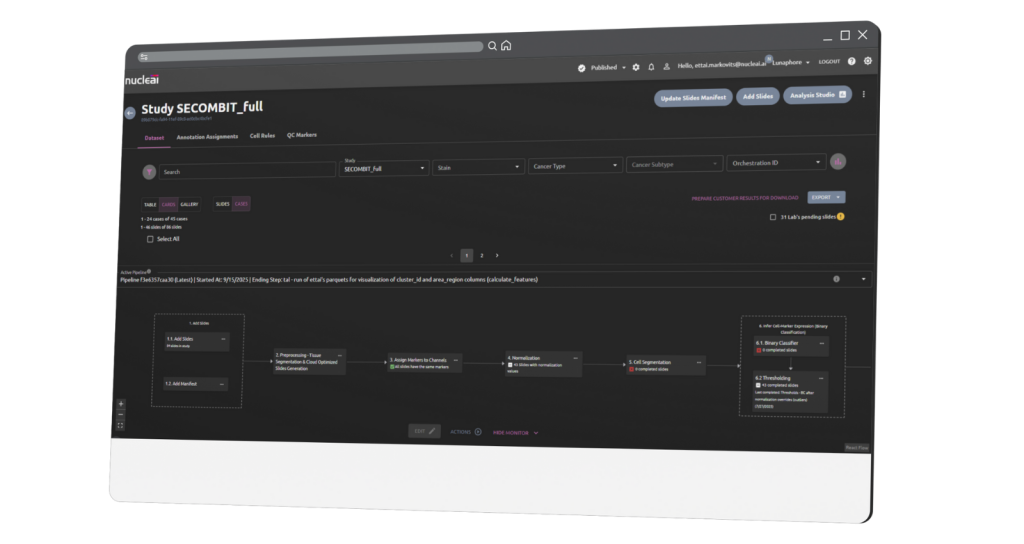 Track workflows and run end-to-end mIF analysis